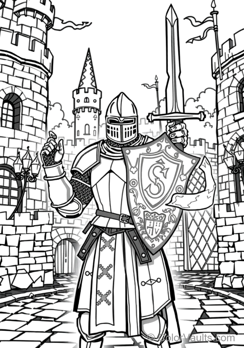 Knight avec Crusader Shield et Polished Helm (2)