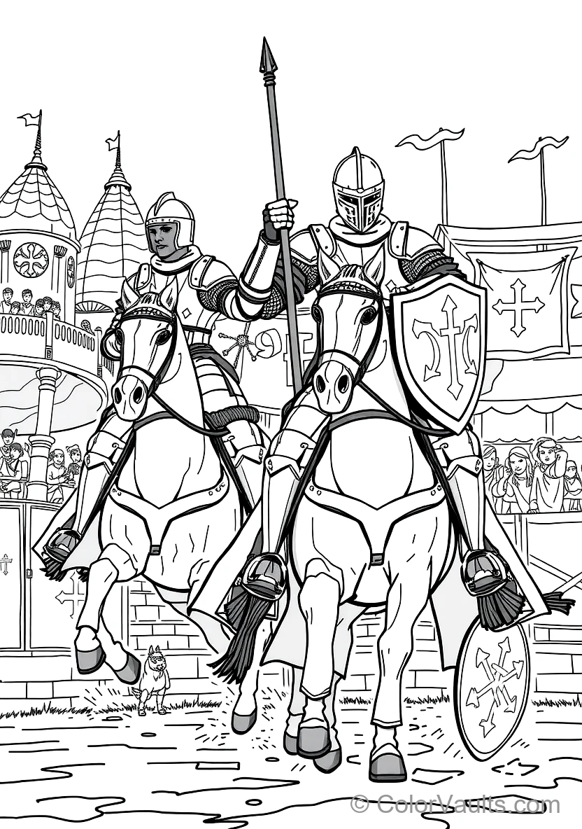 Knight Rescuing Maiden from Dark Fortress (2)