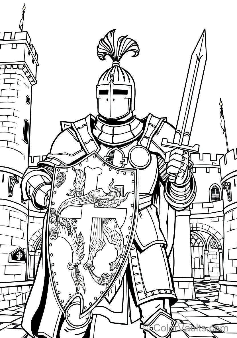 Knight Kneeling to Receive Knighthood from King (3)