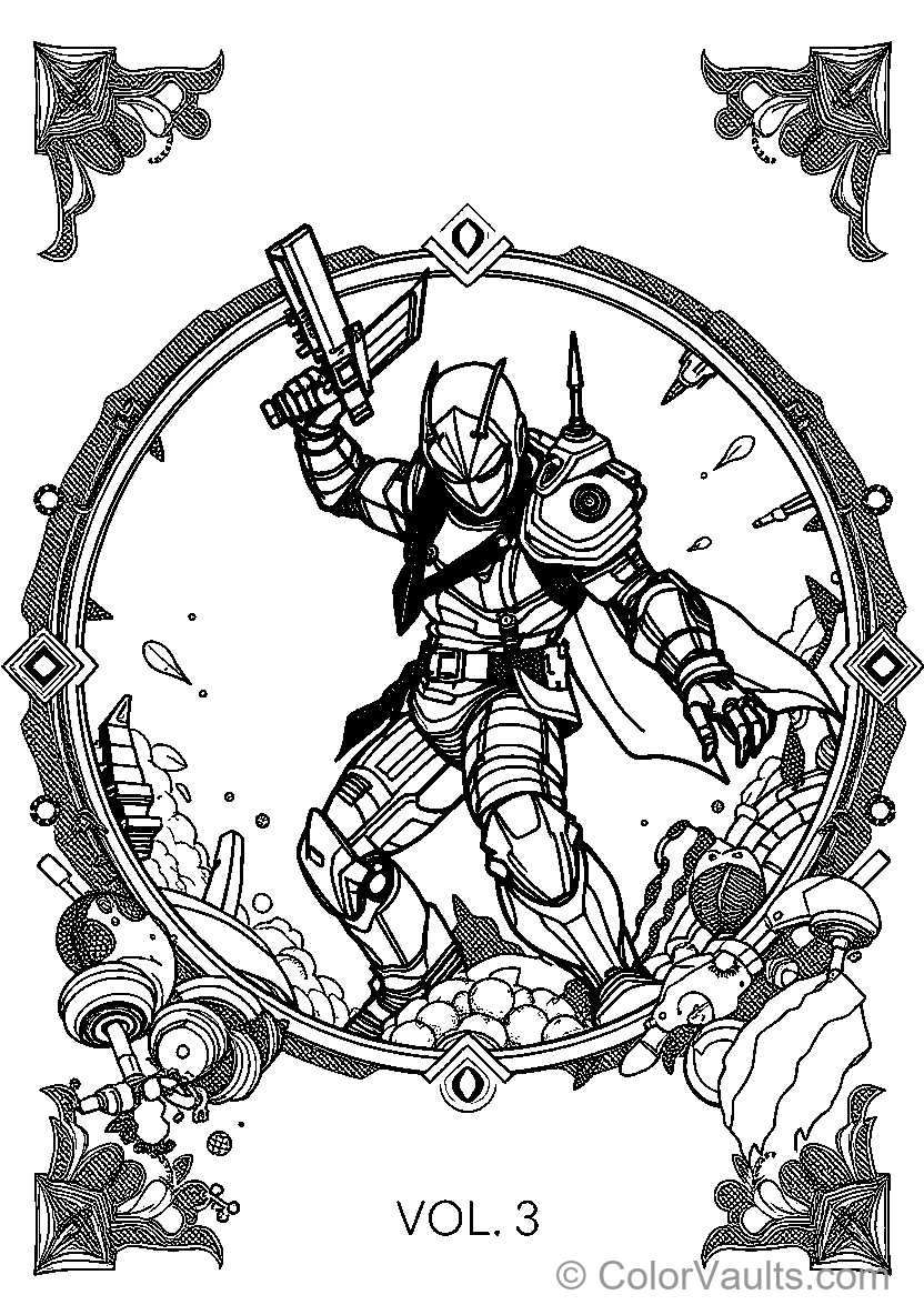 Armor Clad Warrior Wielding A Firearm