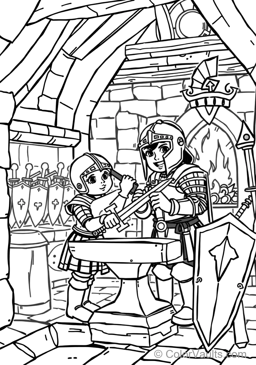 Knight avec Crusader Shield et Polished Helm (5)