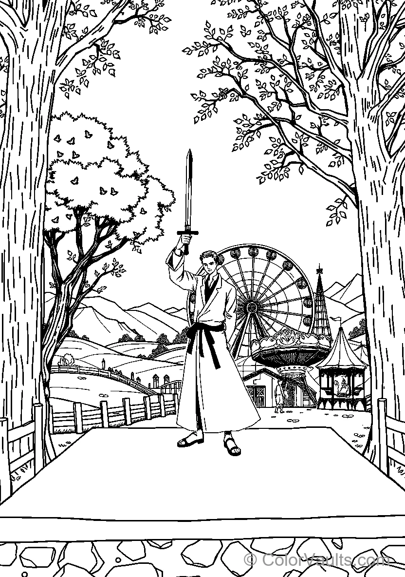 Samurai Holding Sword