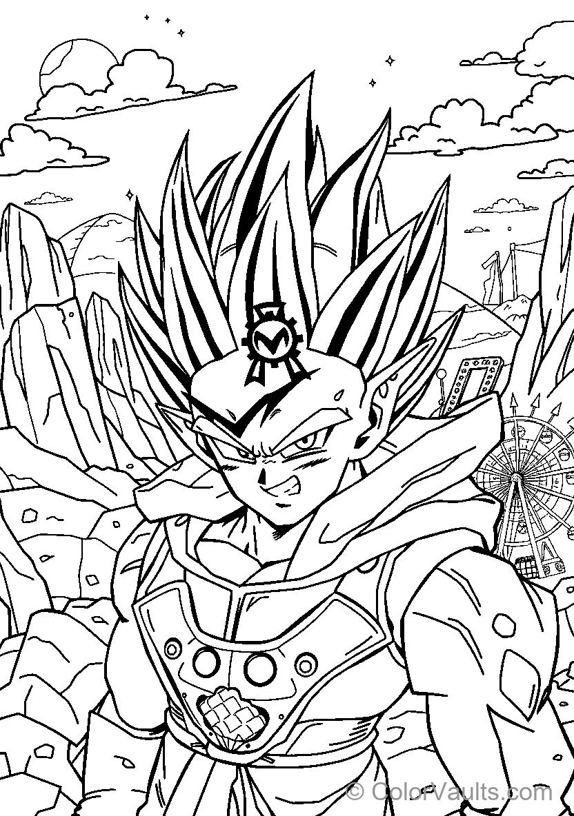Spiky Haired Warrior In Armor (Scene 7)
