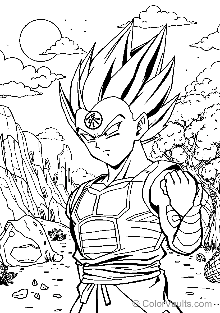 Spiky Haired Warrior In Armor (Scene 13)