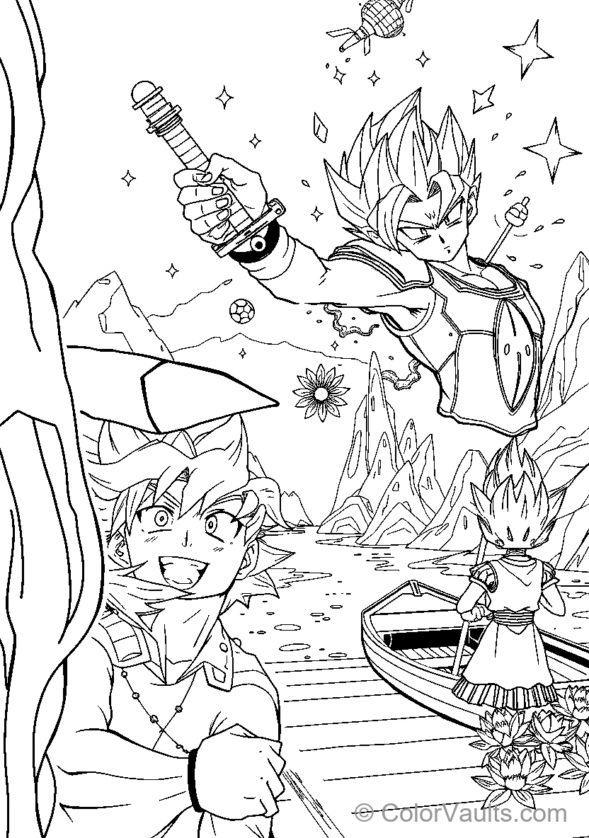 Spiky Haired Warrior Wielding A Sword (Scene 4)