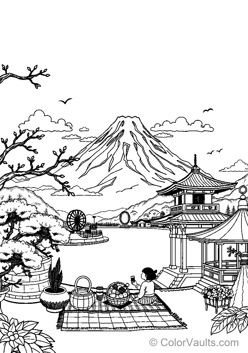 Asian Landscape With Temple
