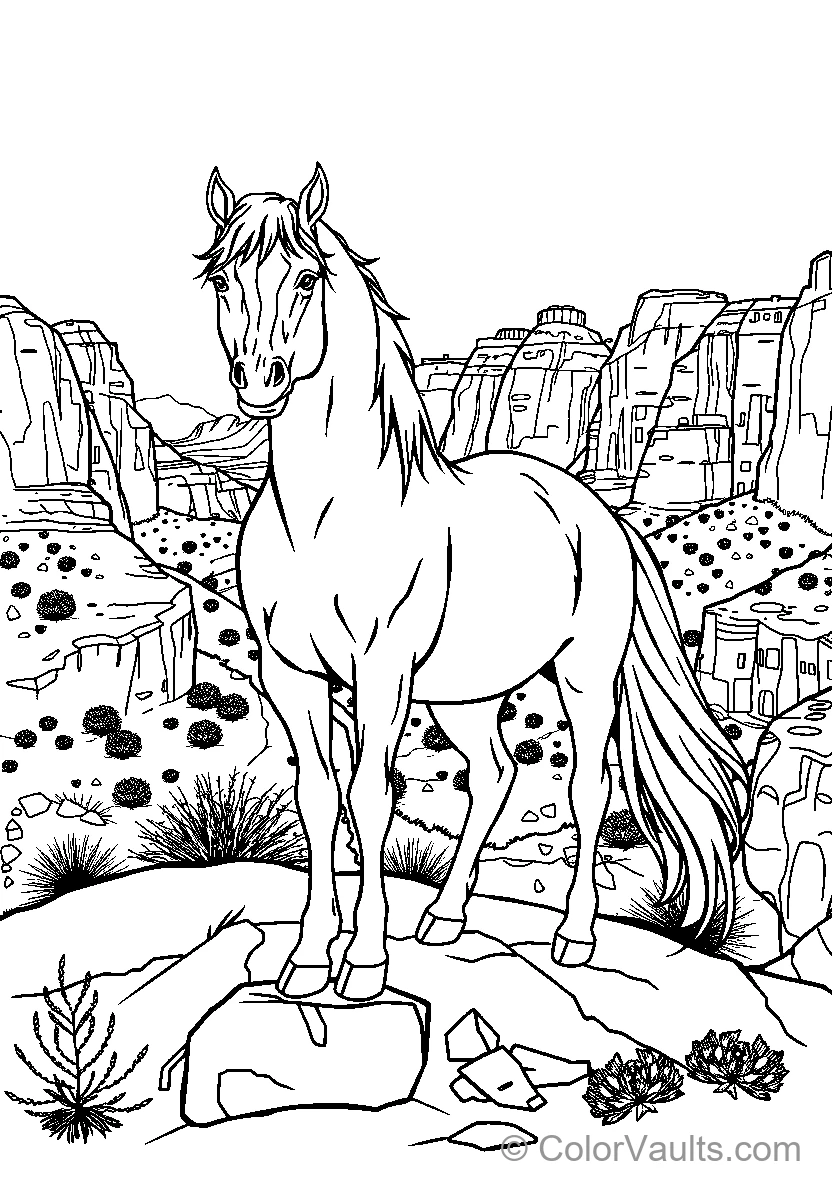 Horse In Desert Landscape