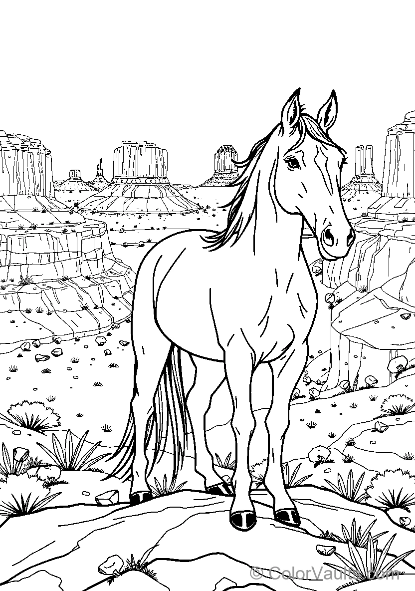 Horse In Desert Landscape (Scene 5)