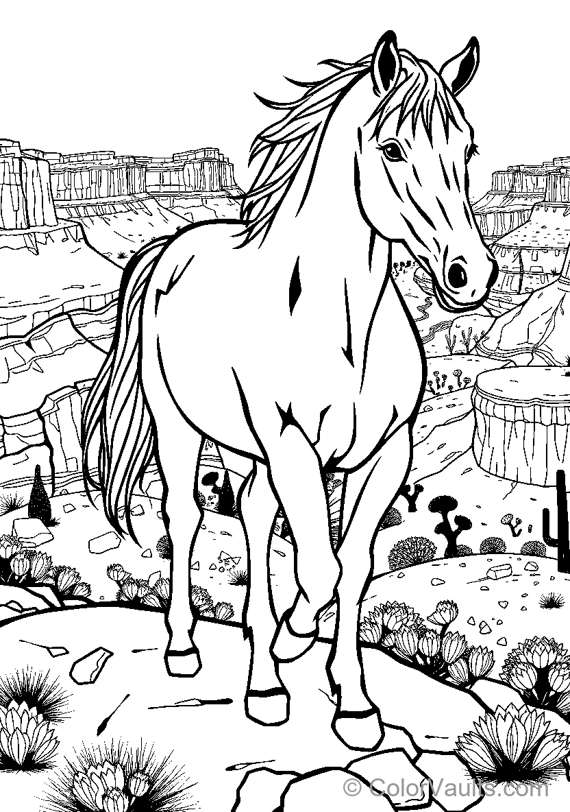 Horse In Desert Landscape (Scene 7)