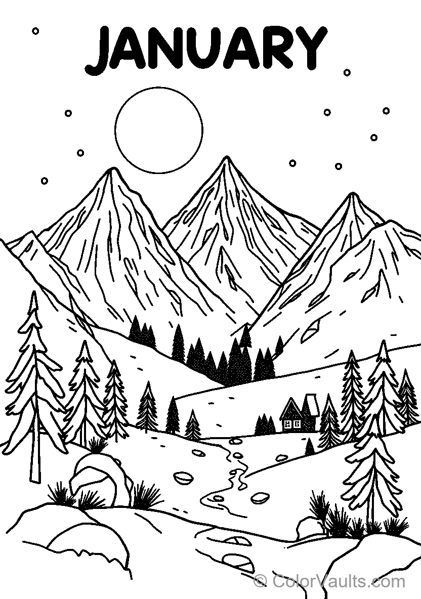 January Mountain Landscape