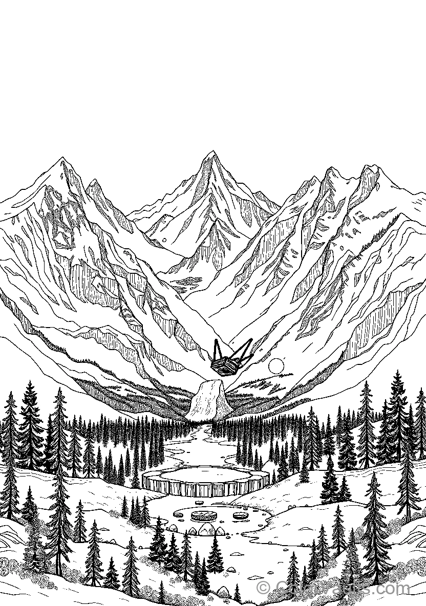 Mountain Lake Landscape (Scene 3)