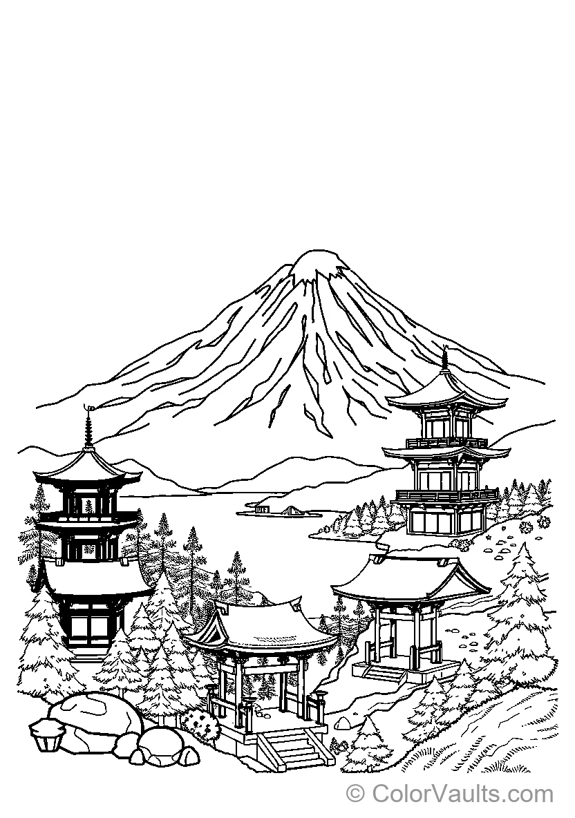 Mountain Pagoda Landscape