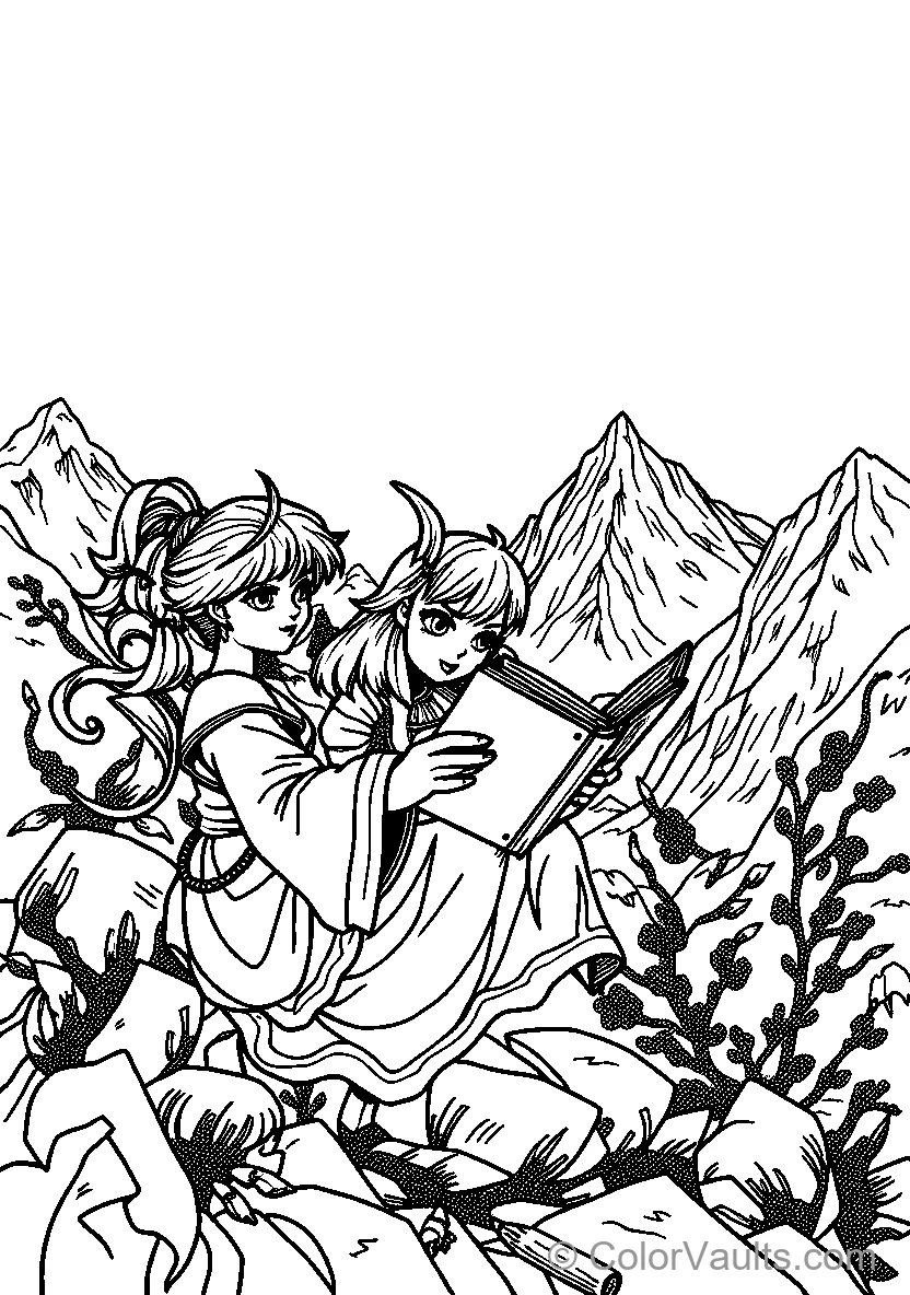 Mythical Beings In A Mountainous Landscape