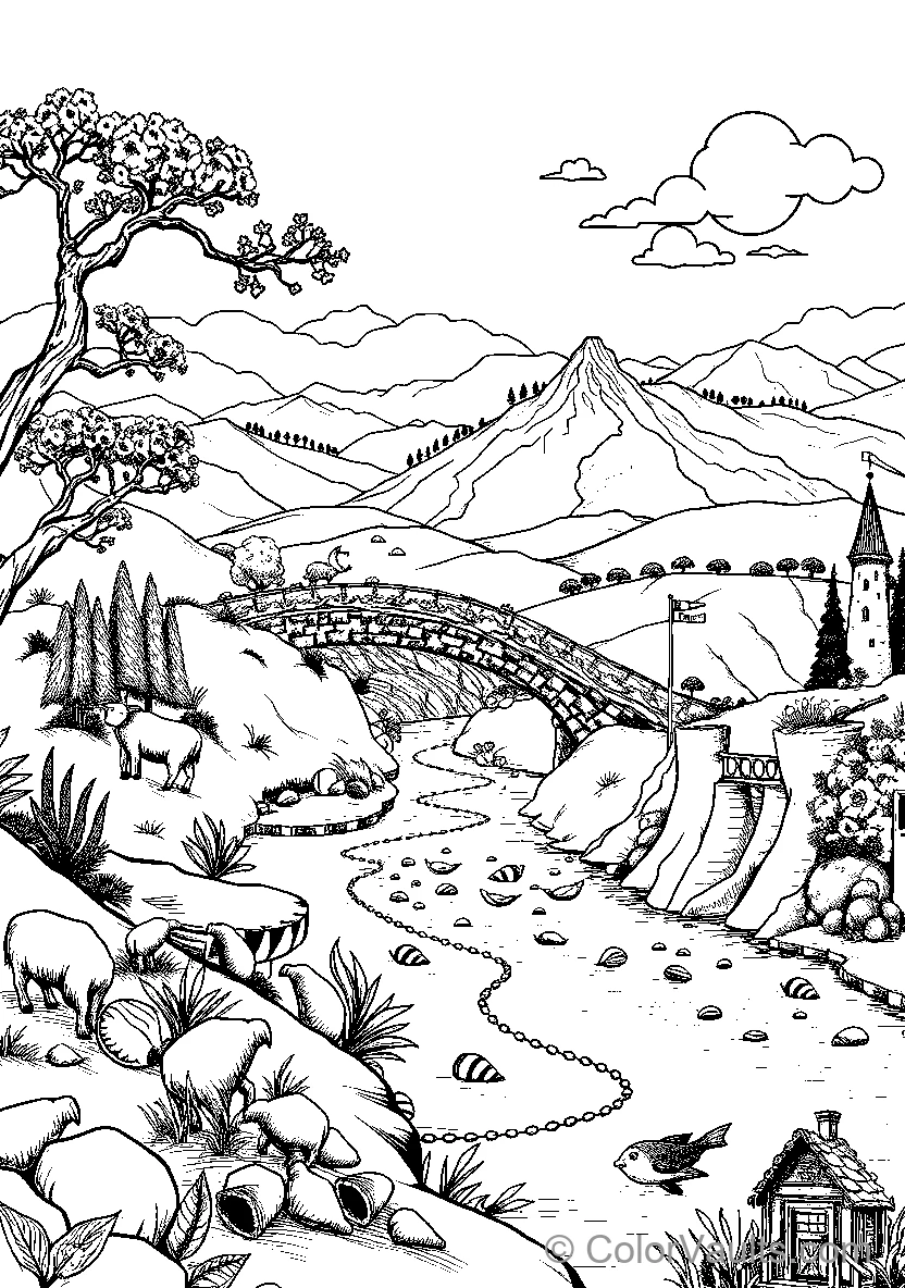 Rural Landscape Illustration