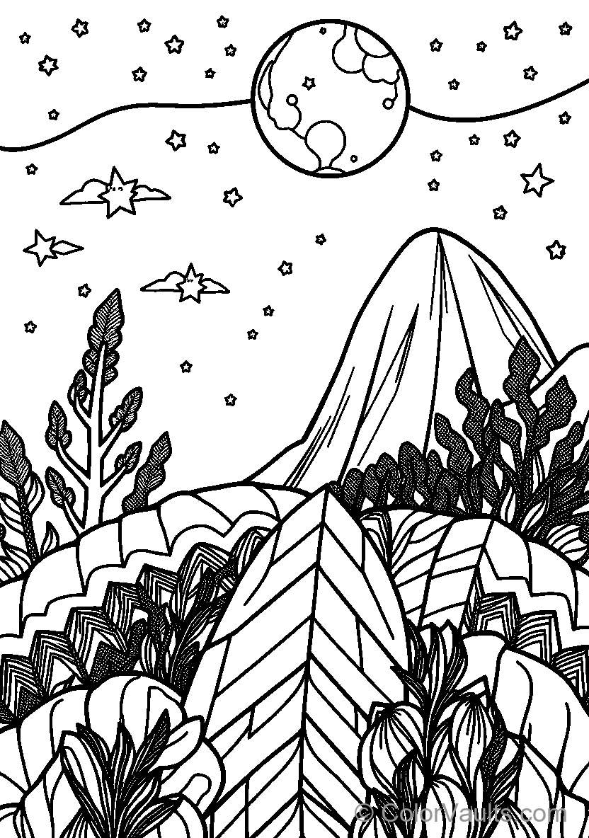 Starry Mountain Landscape