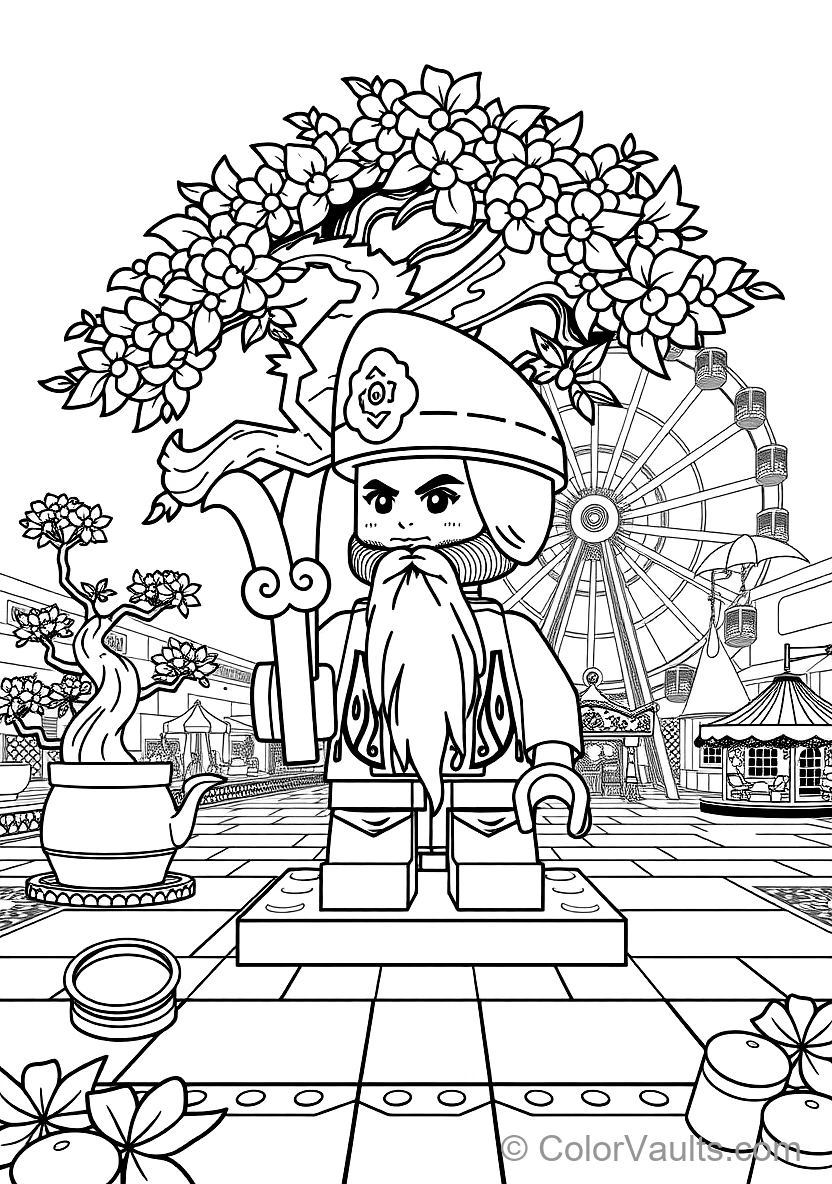 Master Wu Meditating in White Beard and Conical Hat