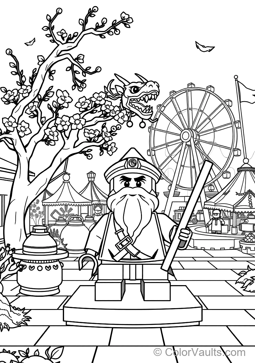 Master Wu Meditating in White Beard and Conical Hat (Scene 3)