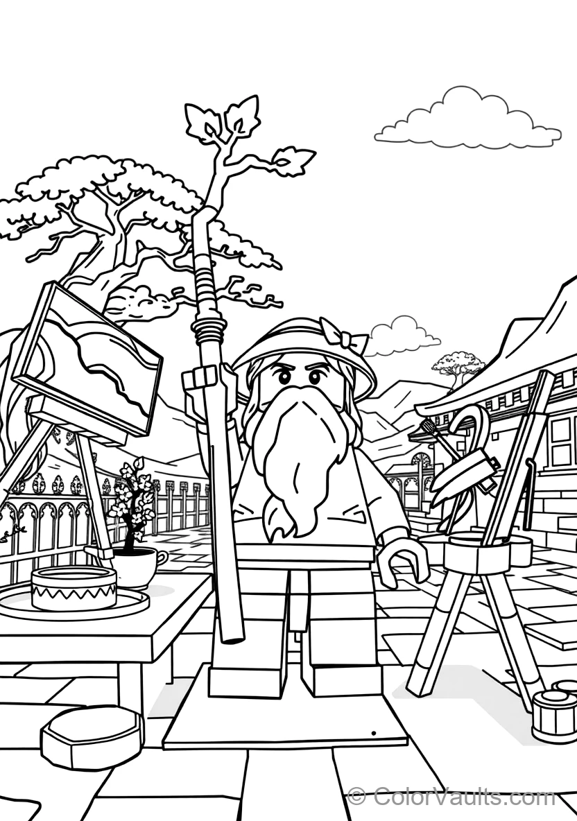 Master Wu Meditating in White Beard and Conical Hat (Scene 4)