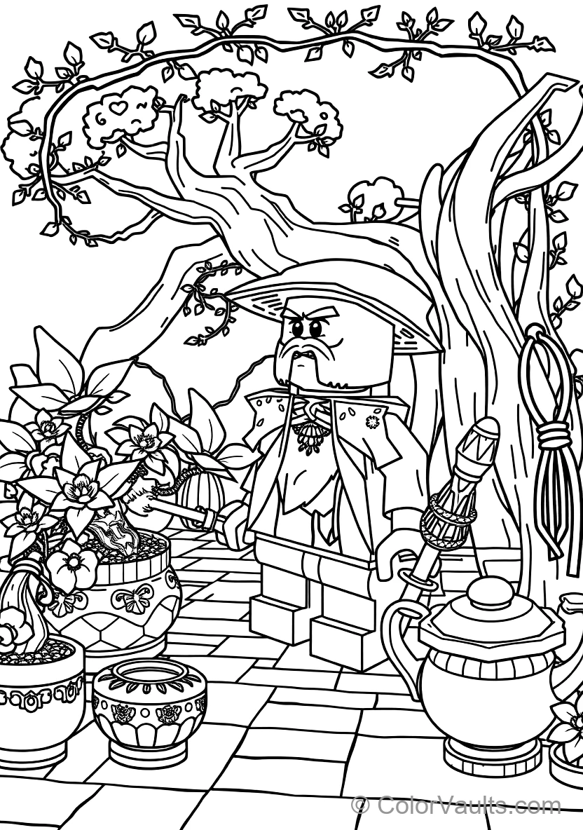 Master Wu Meditating in White Beard and Conical Hat (Scene 9)