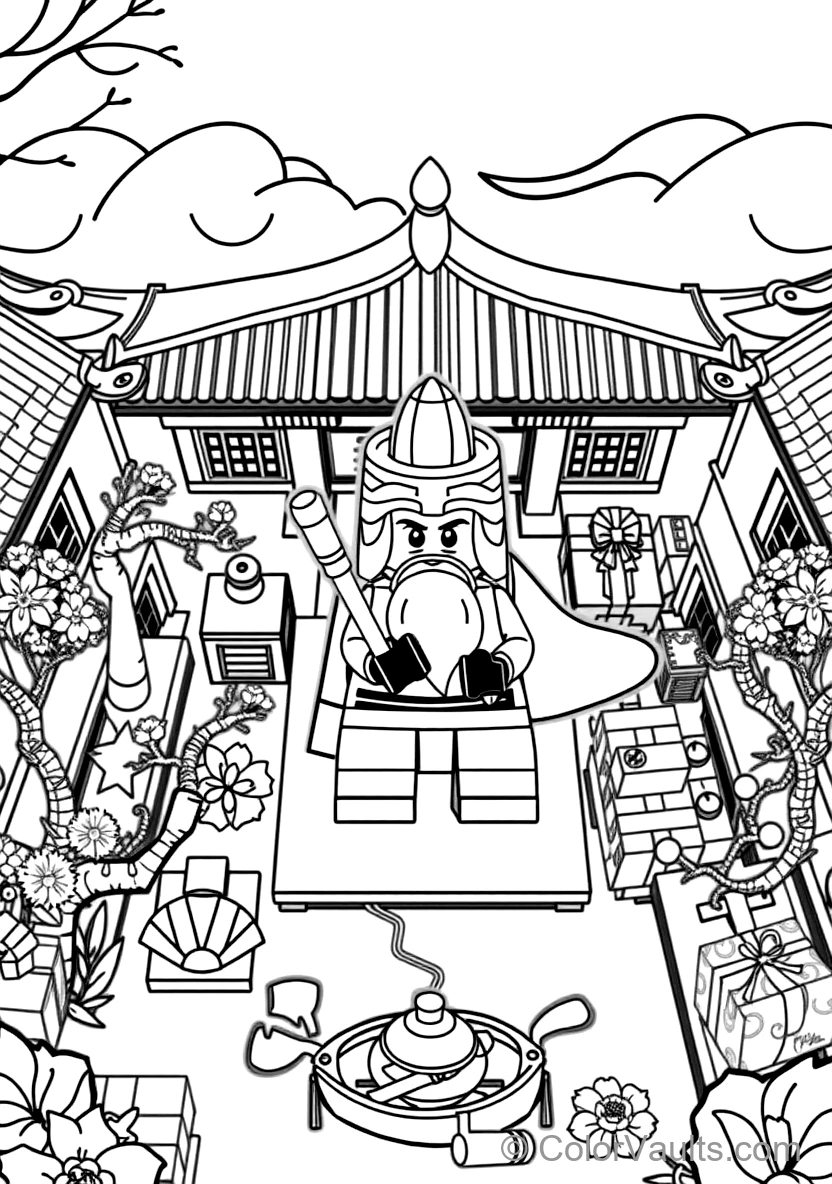 Master Wu Meditating in White Beard and Conical Hat (Scene 11)