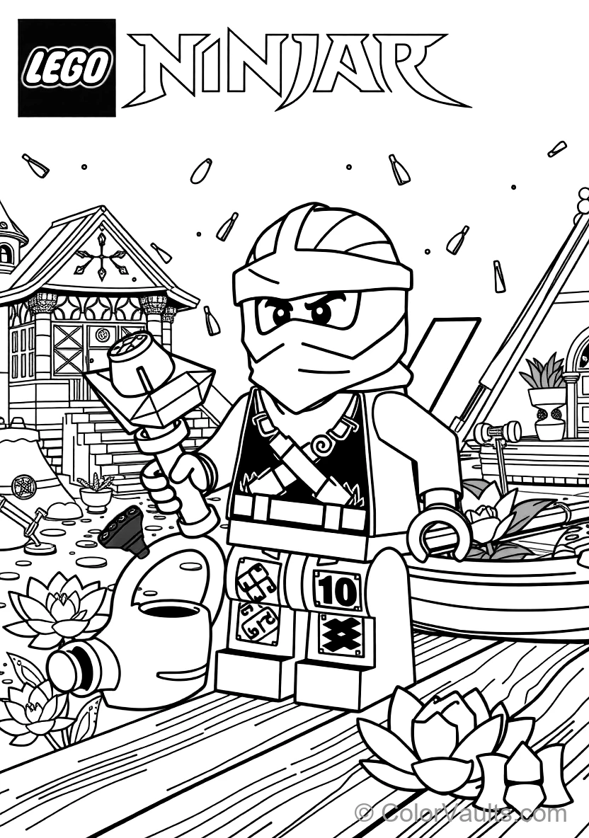 Zane the Titanium Ninja of Ice Freezing Enemies (Scene 8)