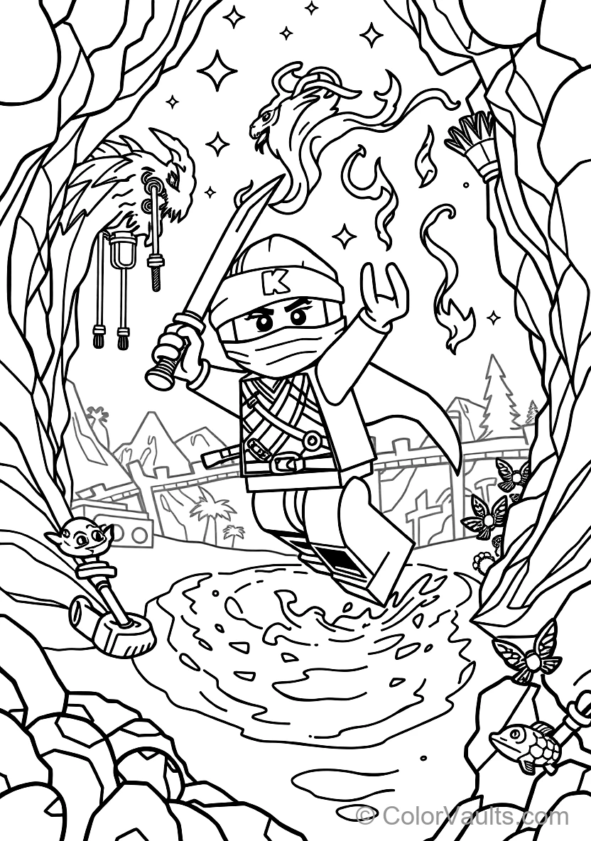 Kai the Ninja of Fire Unleashing Spinjitzu Fire (Scene 4)