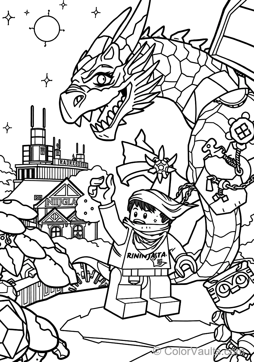 Lloyd the Ninja Summoning the Massive Elemental Energy (Scene 8)