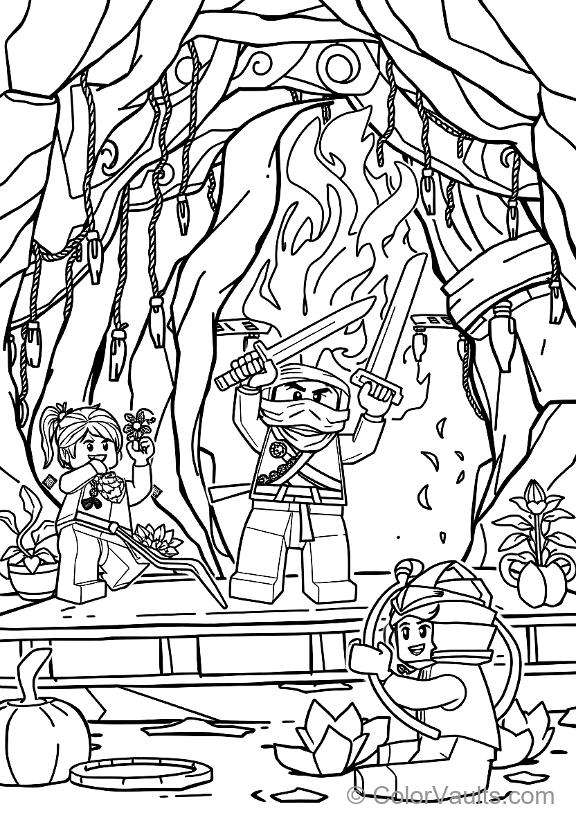 Kai the Ninja of Fire Unleashing Spinjitzu Fire (Scene 9)