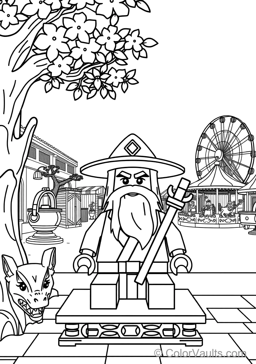Master Wu Meditating in White Beard and Conical Hat (Scene 18)