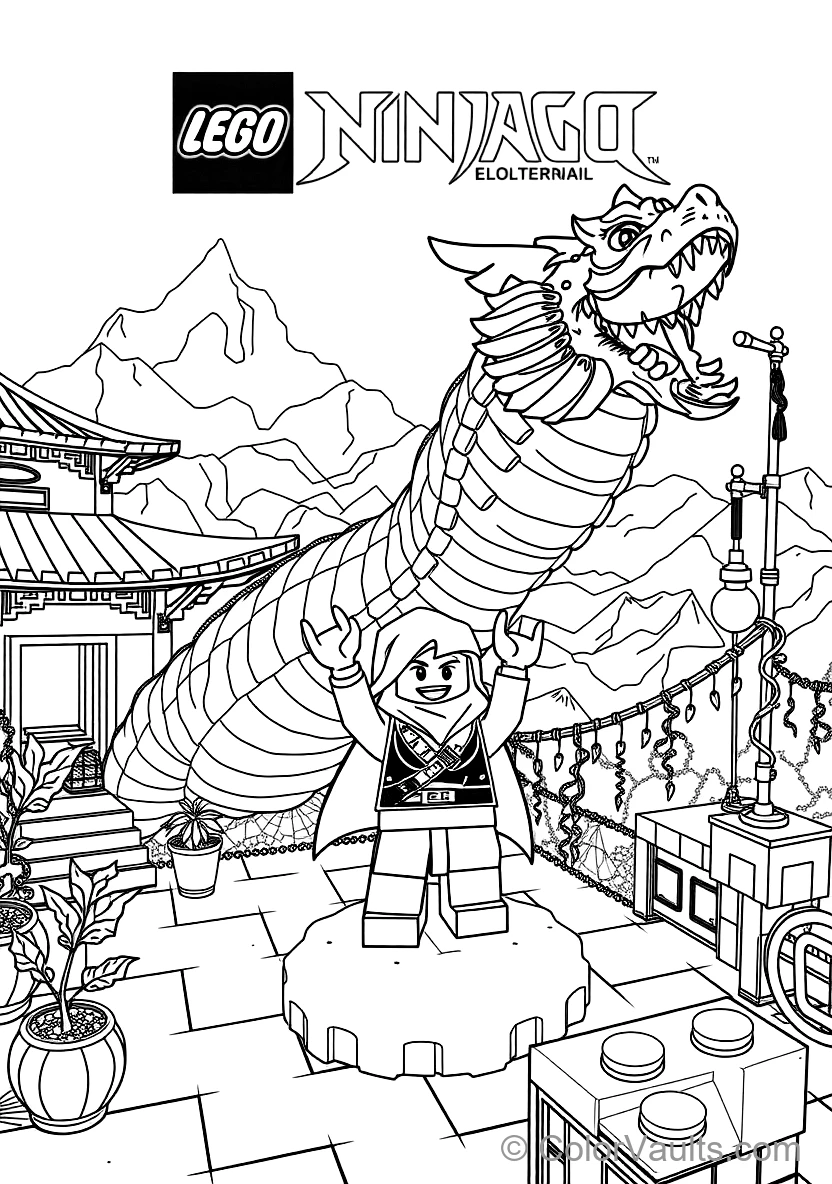 Lloyd the Ninja Summoning the Massive Elemental Energy (Scene 21)
