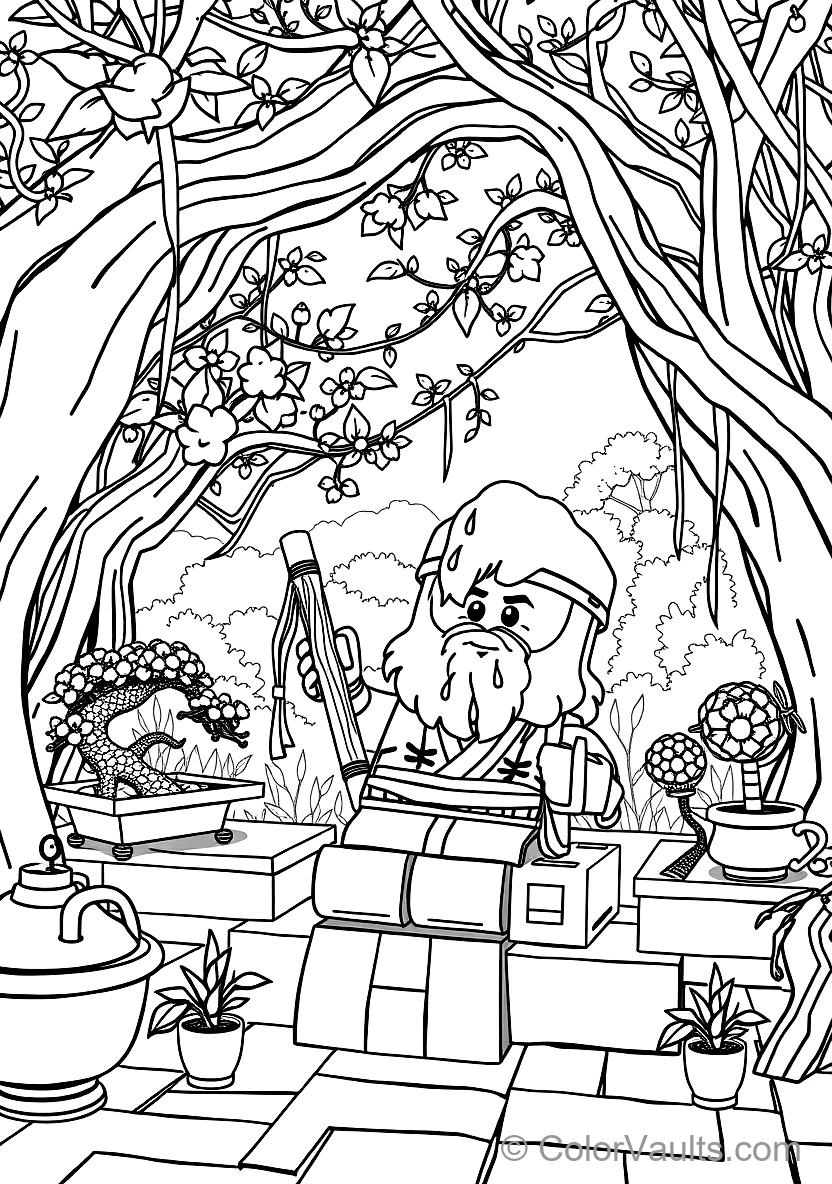 Master Wu Meditating in White Beard and Conical Hat (Scene 24)