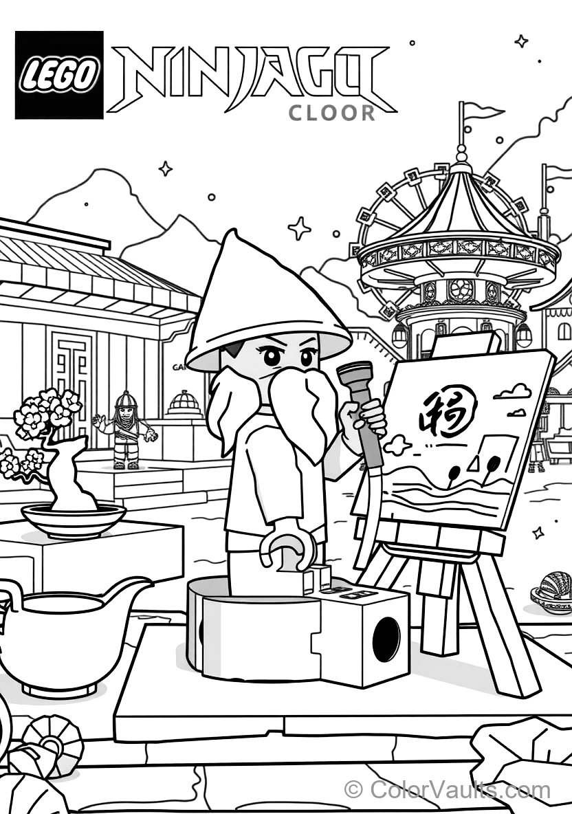 Master Wu Meditating in White Beard and Conical Hat (Scene 28)