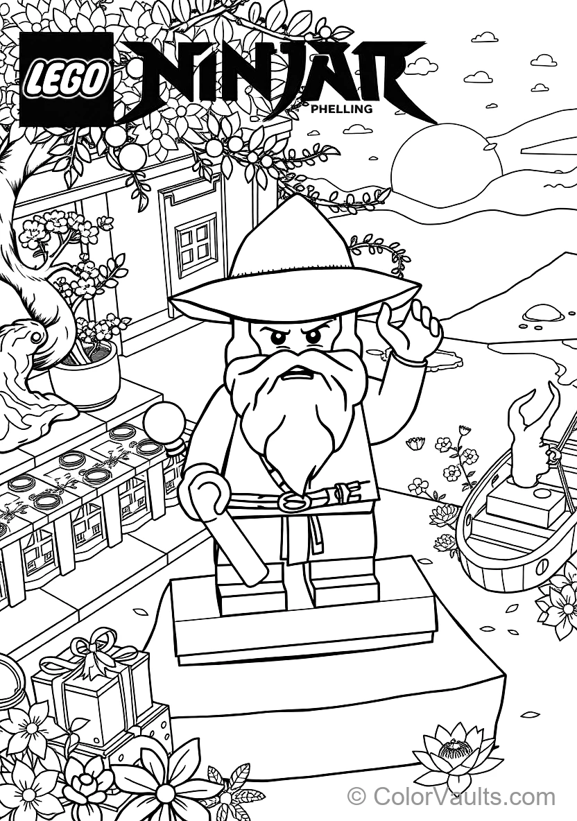 Master Wu Meditating in White Beard and Conical Hat (Scene 29)