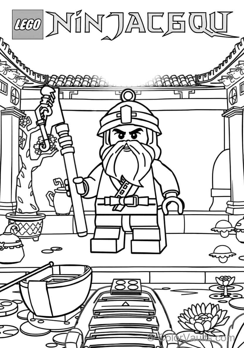 Master Wu Meditating in White Beard and Conical Hat (Scene 30)