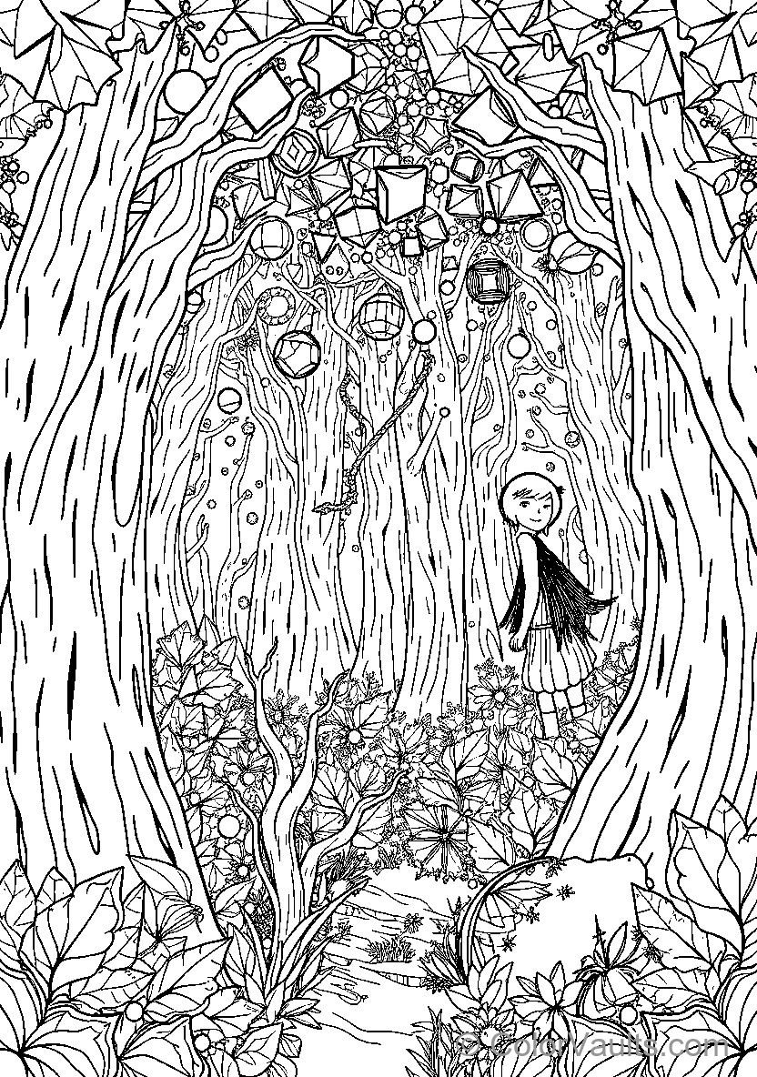 A mysterious cloaked figure in the woods