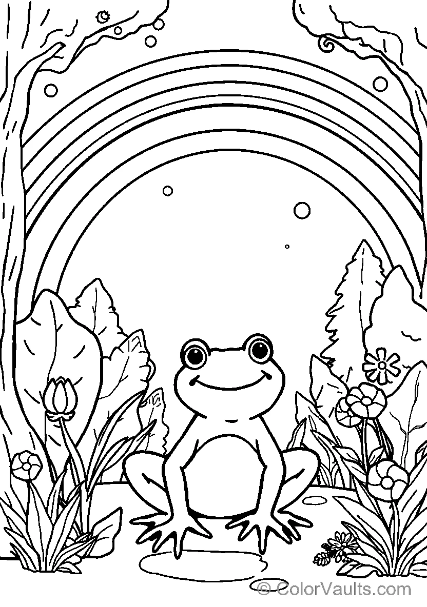 Smiling Frog Coloring Page
