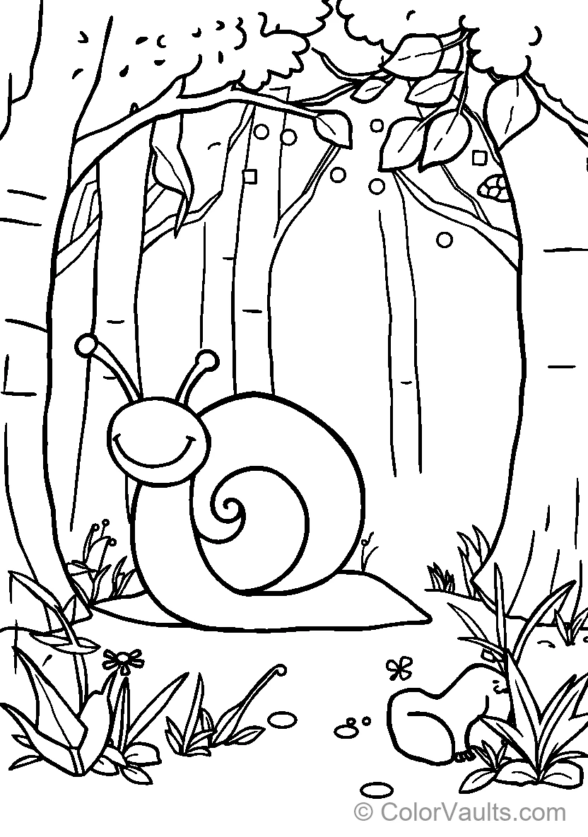 Smiling Snail in the Forest
