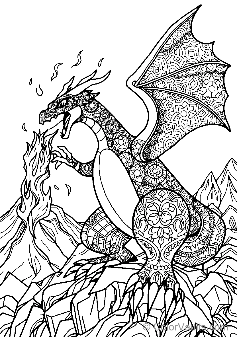 Dragon And Woman In Mandalas