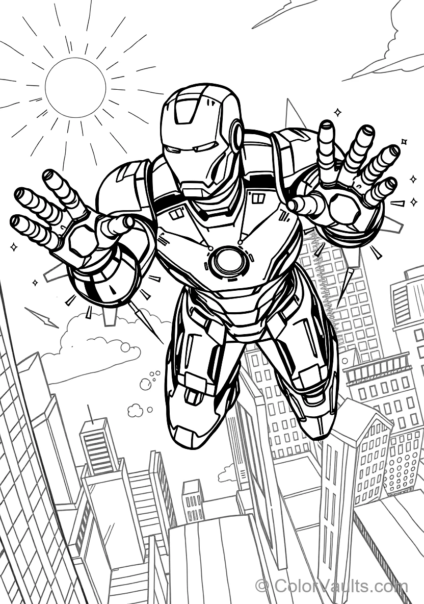 Iron Man Flying at Mach Speed with Repulsor Blasters (Scene 3)