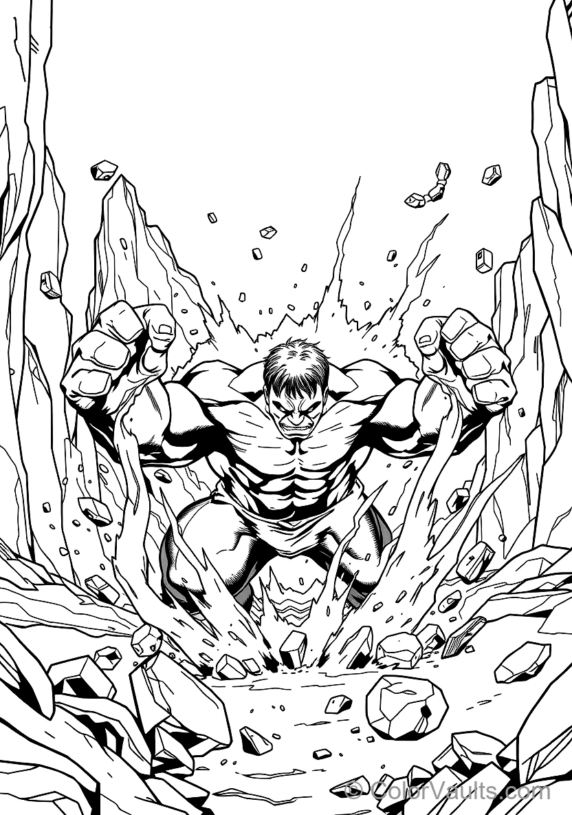 Incredible Hulk Smashing Ground with Massive Clenched (Scene 3)