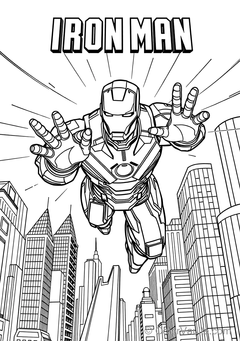 Iron Man Flying at Mach Speed with Repulsor Blasters (Scene 7)