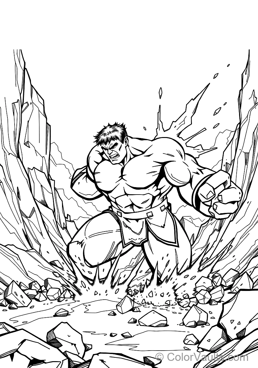 Incredible Hulk Smashing Ground with Massive Clenched (Scene 5)
