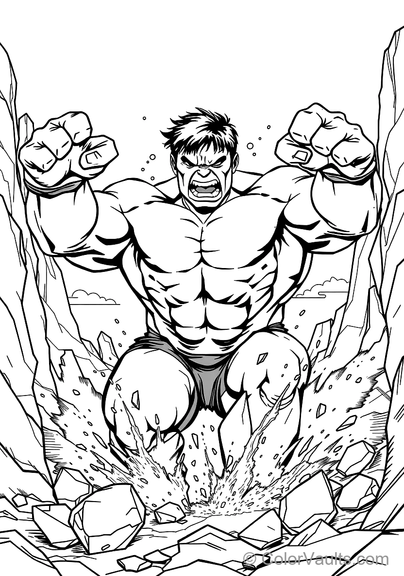 Incredible Hulk Smashing Ground with Massive Clenched (Scene 7)