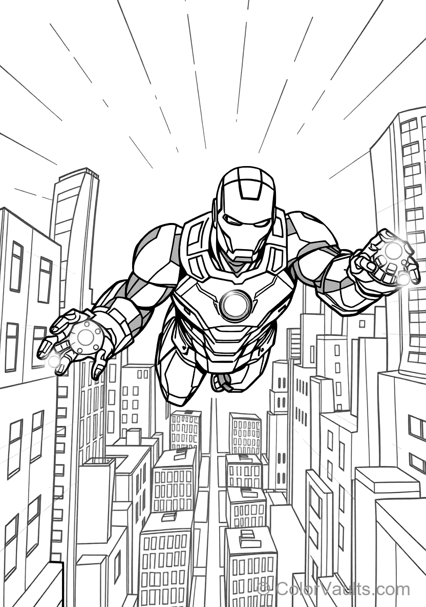Iron Man Flying at Mach Speed with Repulsor Blasters (Scene 9)