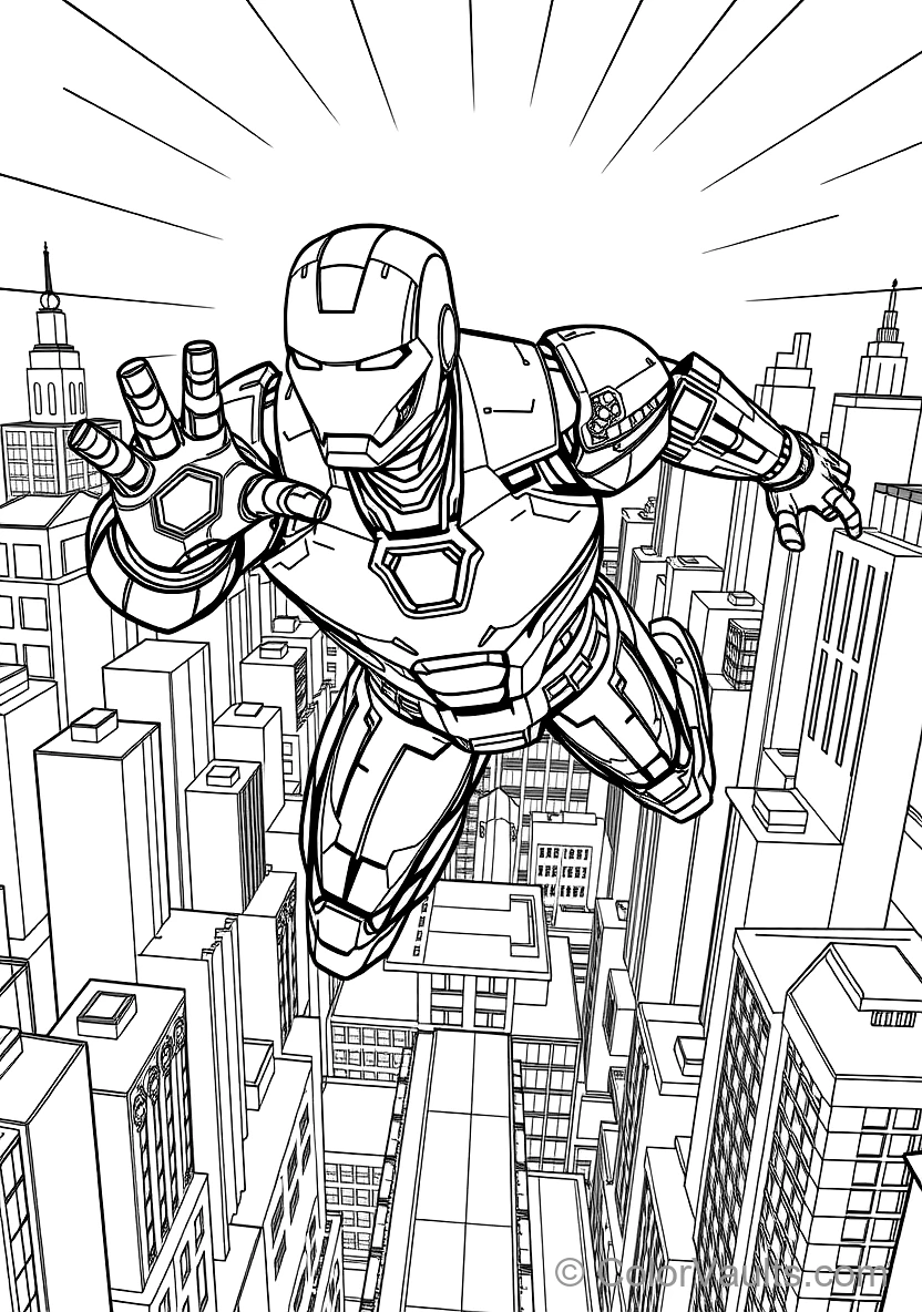 Iron Man Flying at Mach Speed with Repulsor Blasters (Scene 11)