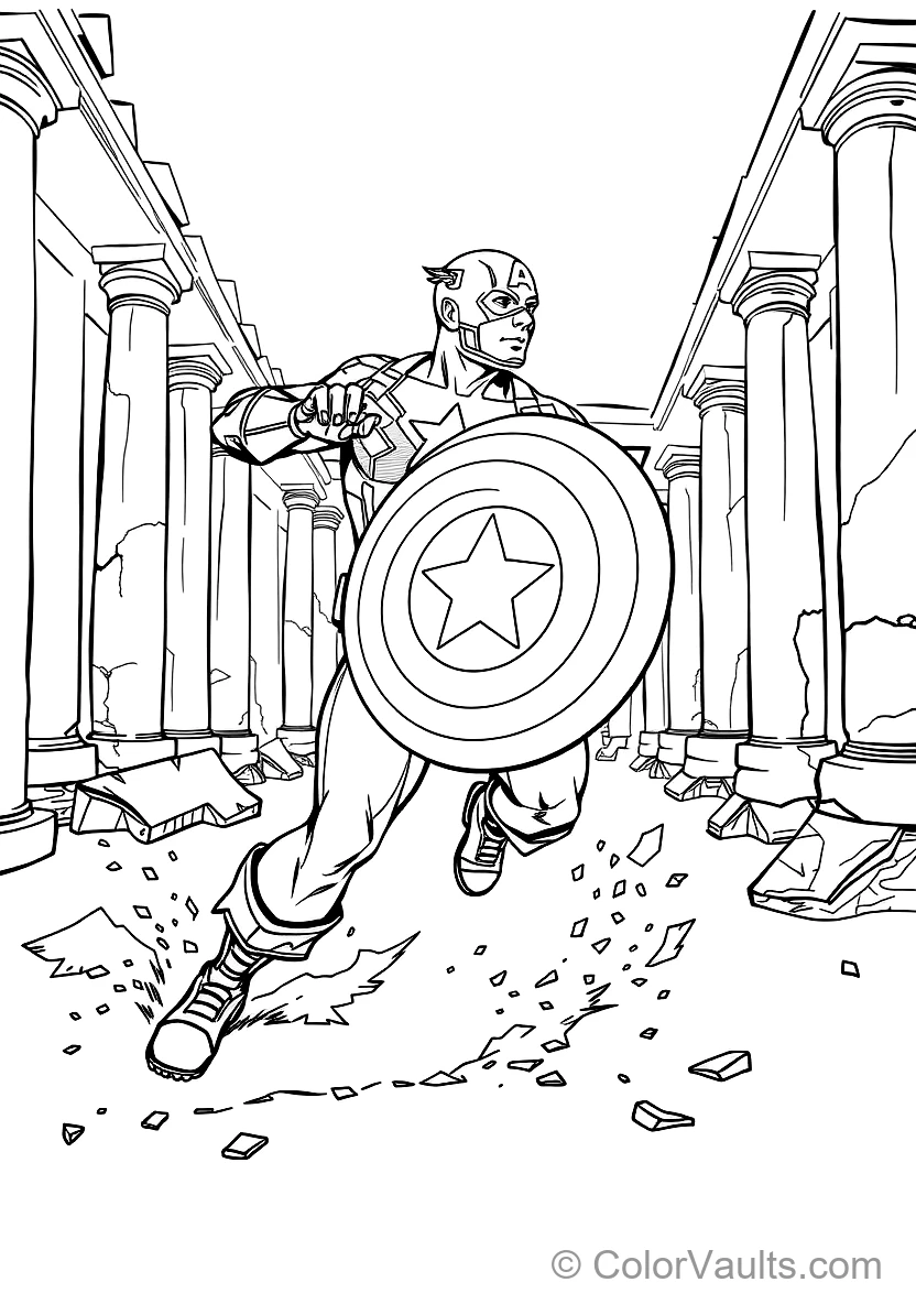 Captain America Throwing His Circular Vibranium Star (Scene 9)