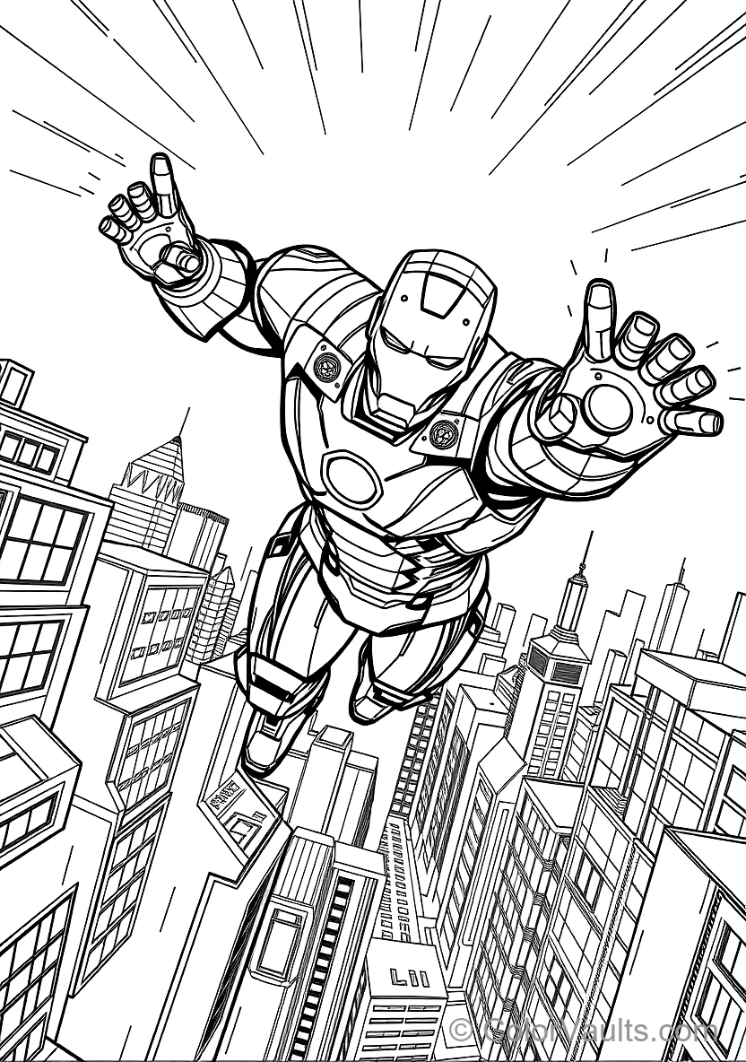 Iron Man Flying at Mach Speed with Repulsor Blasters (Scene 13)