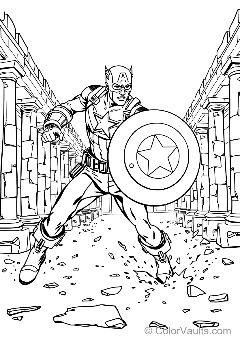 Captain America Throwing His Circular Vibranium Star (Scene 11)