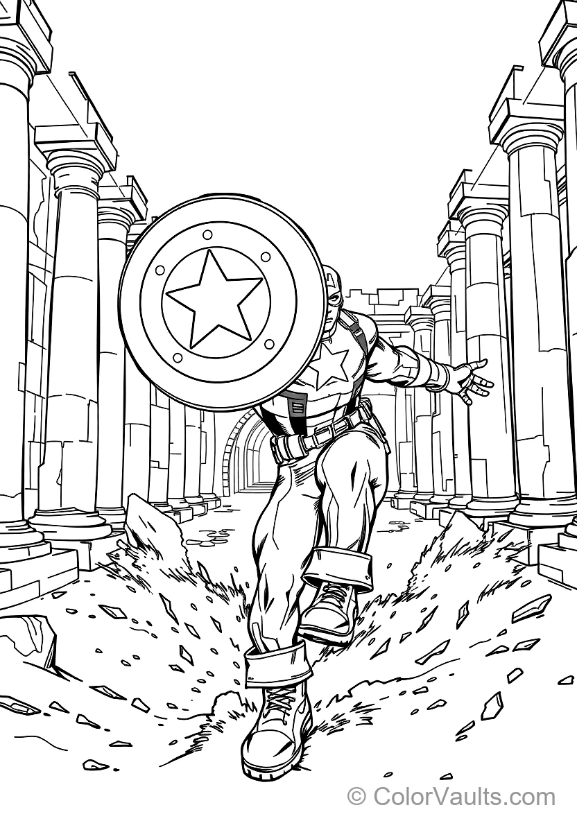 Captain America Throwing His Circular Vibranium Star (Scene 15)