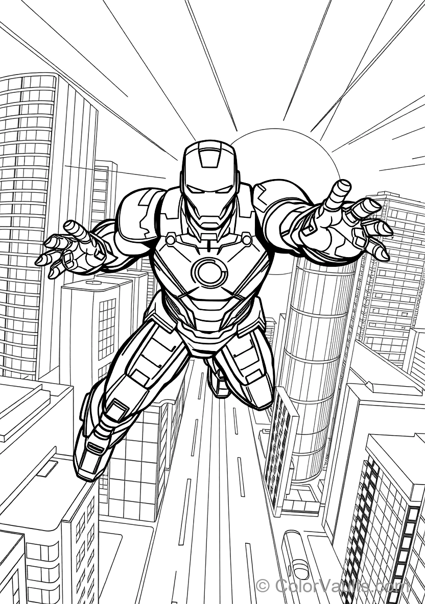 Iron Man Flying at Mach Speed with Repulsor Blasters (Scene 15)